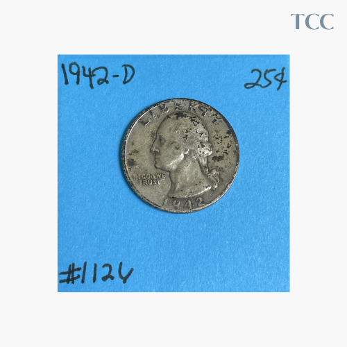 1942-D Washington Quarter 90% Silver