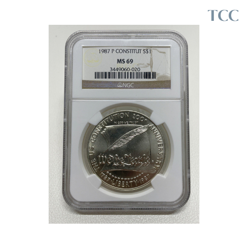1987-P Constitution $1 Silver Dollar Commemorative NGC MS69