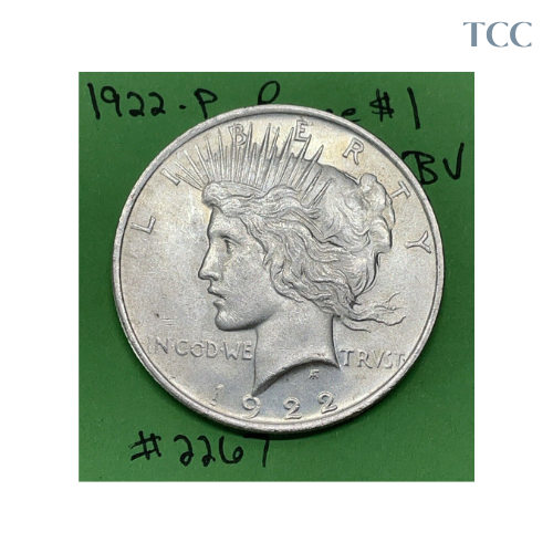 1922 P Peace Dollar 90% Silver BU