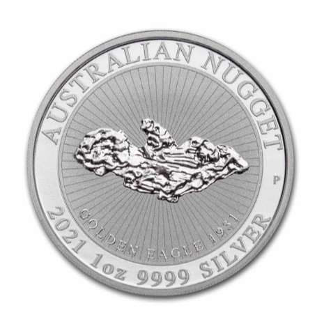 2021 Australia 1 oz Silver "Golden Eagle" Nugget BU
