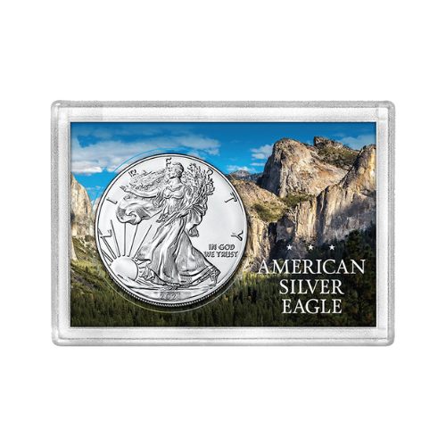 American Silver Eagle Mountain Forest Frosted Case
