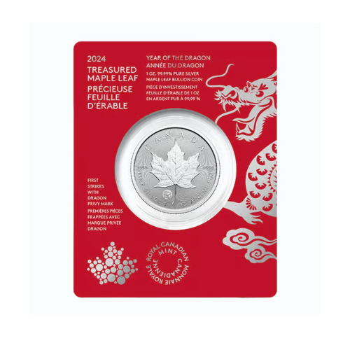 2024 Canada 1 oz Treasured Silver Maple Leaf Dragon Privy Coin First Strikes