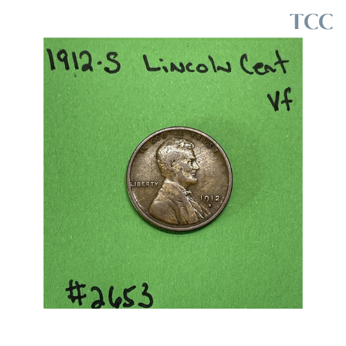 1912-S Lincoln Wheat Cent VF Very Fine
