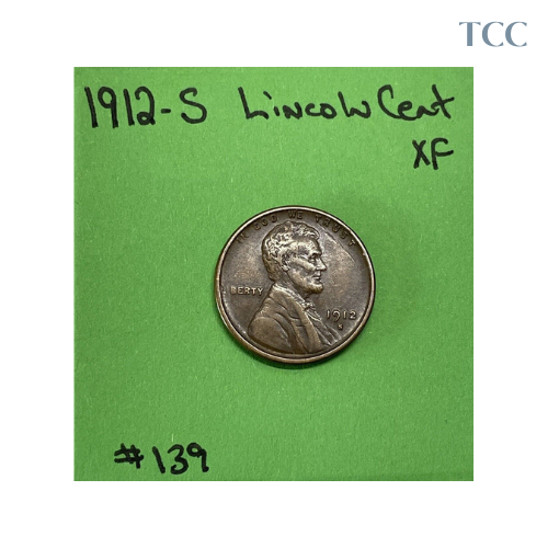 1912-S Lincoln Wheat Cent XF