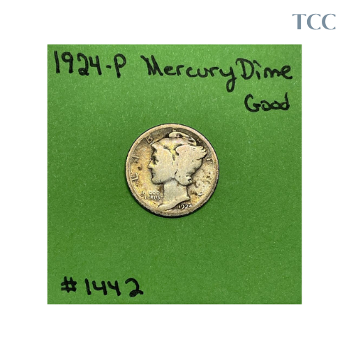 1924-P Mercury Dime (G) Good 90% Silver