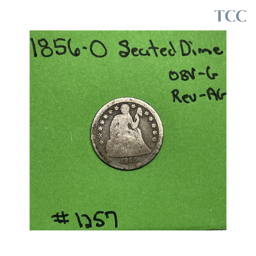 1856-O Liberty Seated Dime 10c 90% Silver Tough Date