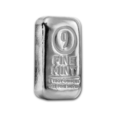 9Fine Mint 5oz Cast-Poured Silver Bar