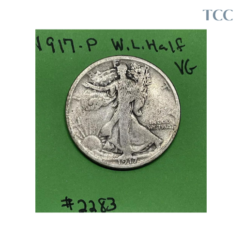 1917 P Walking Liberty Half Dollar 50c Very Good 90% Silver