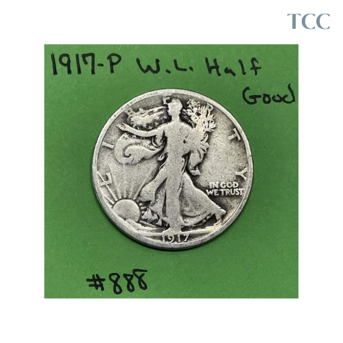 1917 P Walking Liberty Half Dollar 50c Good 90% Silver