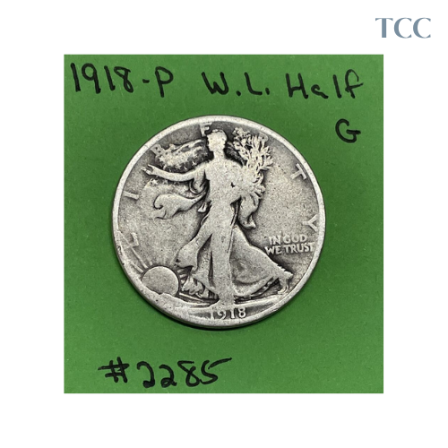 1918 P Walking Liberty Half Dollar 50c Good 90% Silver