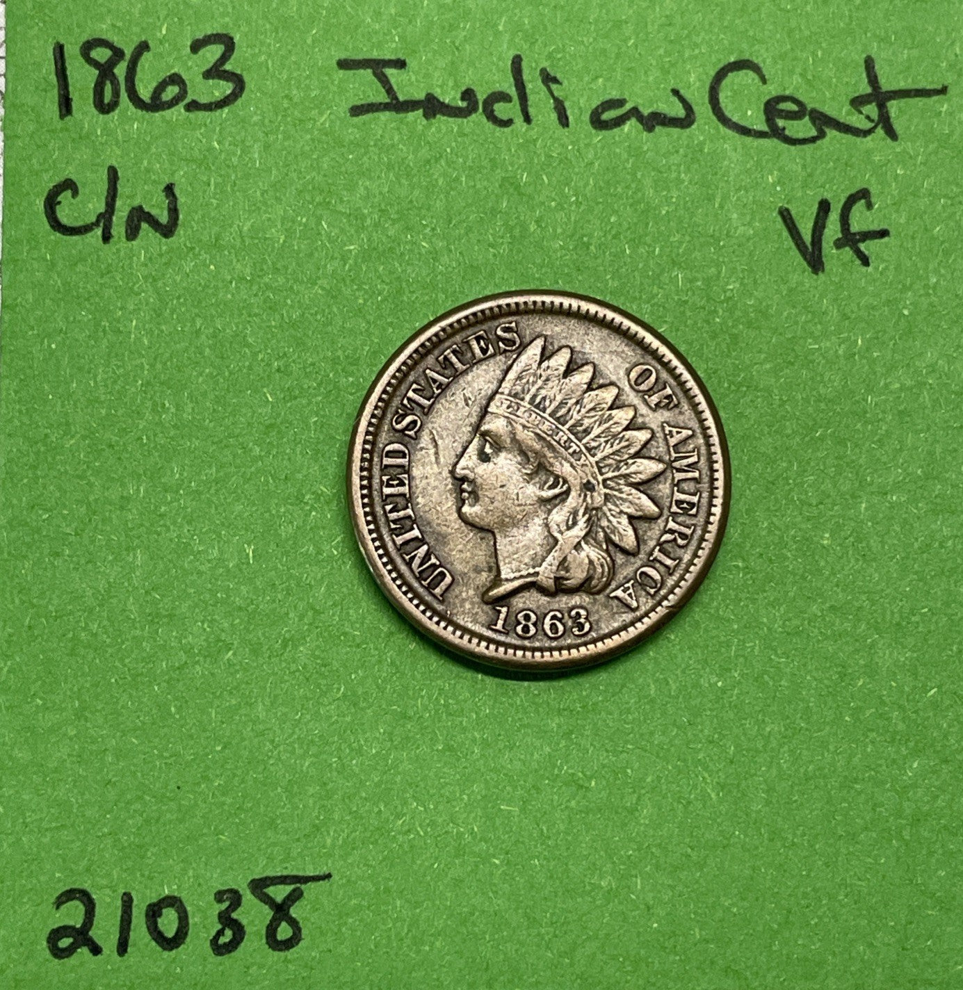 1863 Indian Head Cent VF Very Fine Copper-Nickel