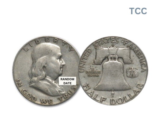 1948 - 1963 Franklin Half Dollar 90% Silver Random Date Avg Circ