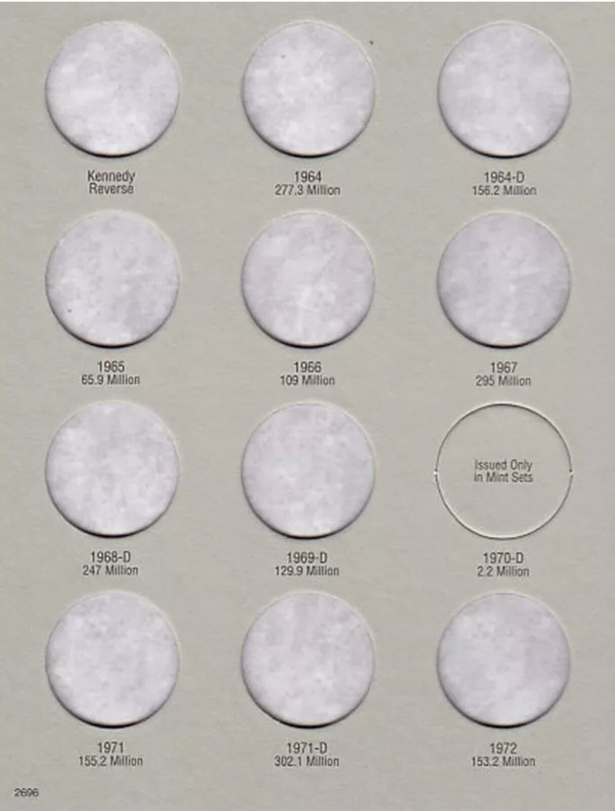 H.E. HARRIS 2696 Coin Folder #1 Kennedy Half Dollar 50 Cent 1964 - 1984 Book