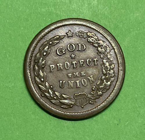 1863 God Protect The Union Lady Liberty Patriotic Civil War Token Fuld 5/288