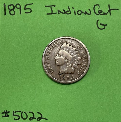 1895 Indian Head Cent / Penny 1c GD Good