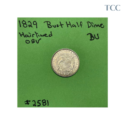 1829 Capped Bust Half Dime H10c