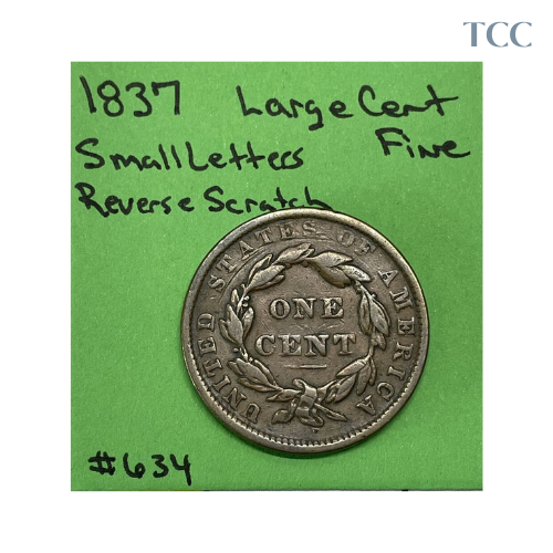 1837 Coronet Head Large Cent Fine (F)