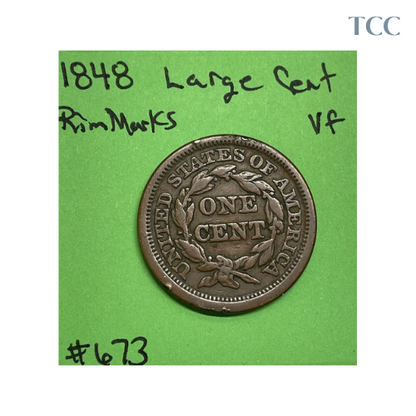 1848 Braided Hair Large Cent Very Fine (VF)