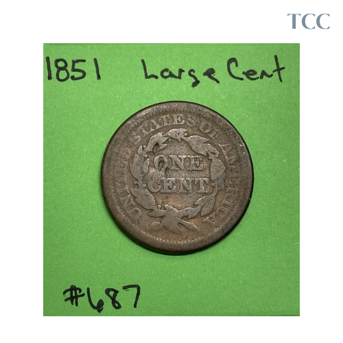 1851 Braided Hair Large Cent Good Details