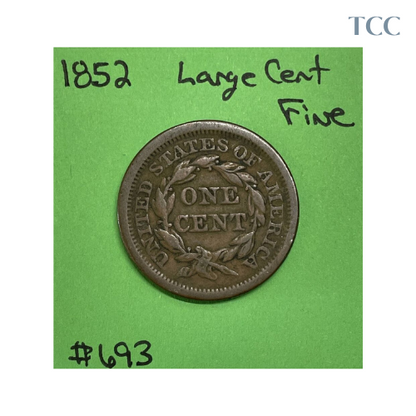 1852 Braided Hair Large Cent Fine (F)