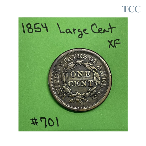 1854 Braided Hair Large Cent Extra Fine (XF)