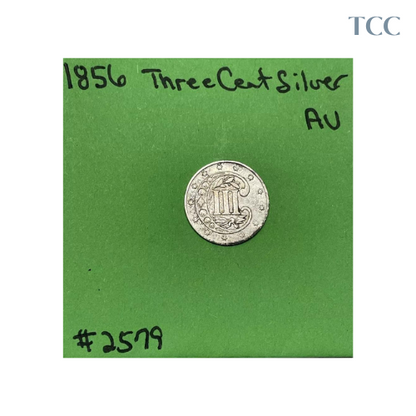 1856 Three Cent Piece Silver Trime 3c Higher Grade AU