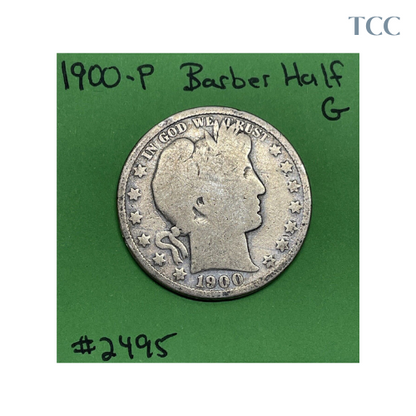 1900 P Barber Half Dollar 90% Silver