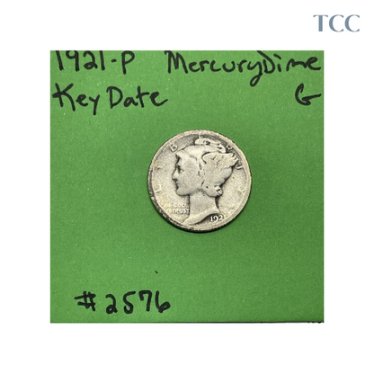 1921-P Mercury Dime Semi-Key Date G Good 90% Silver