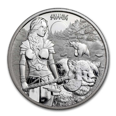 2024 Germania Valkyries: Solveig 1 oz Silver Round BU