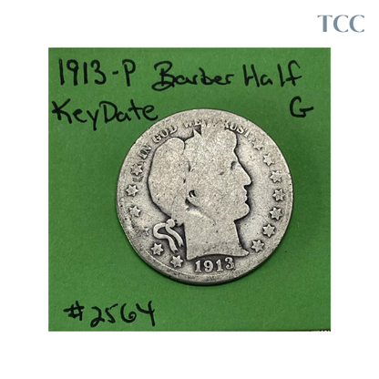 1913-P Barber Half Dollar