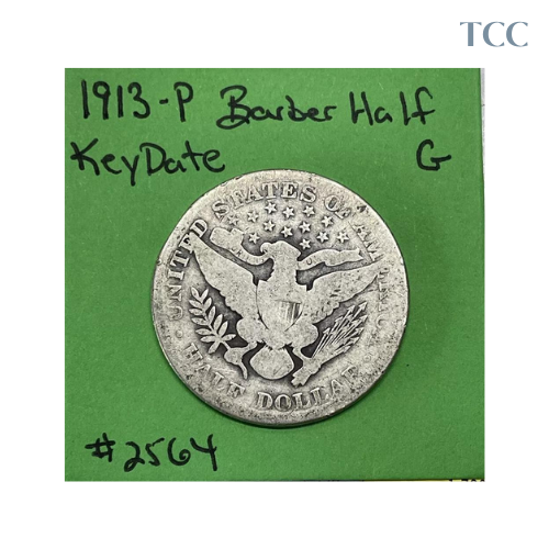 1913-P Barber Half Dollar