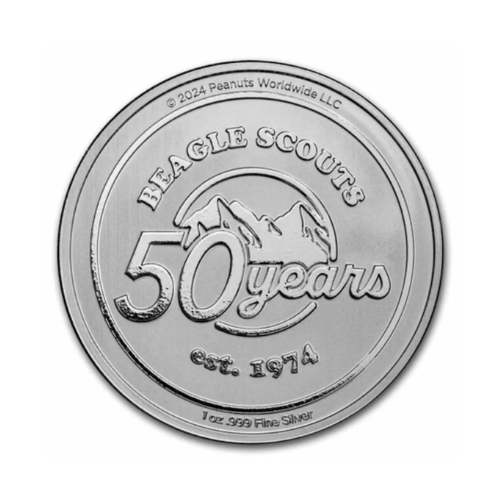 Peanuts® Beagle Scouts 50th Anniversary 1 oz Silver Round In Capsule