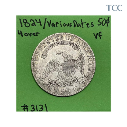 1824/Various Dates Overdate Capped Bust Silver Half Dollar