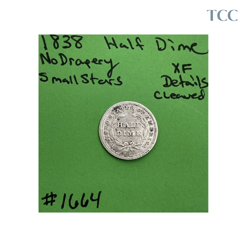 1838 Seated Liberty Half Dime XF Details