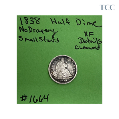 1838 Seated Liberty Half Dime XF Details