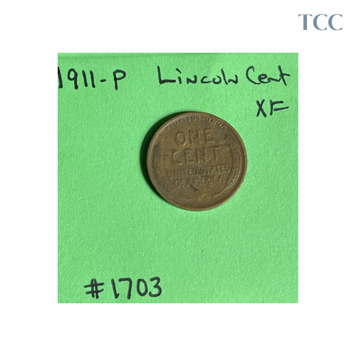 1911 P Lincoln Wheat Cent Extra Fine (F)