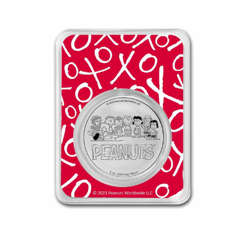 Peanuts® Snoopy Valentine's Day Cards 1 oz Colorized Silver