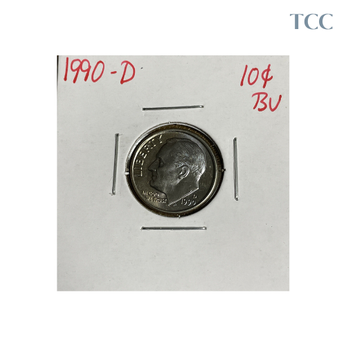 1990-D Franklin Dealanor Roosevelt Dime 10c BU