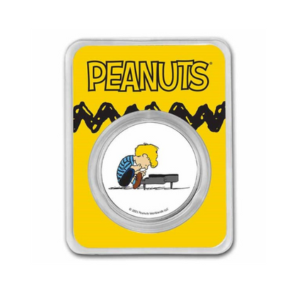 Peanuts® Schroeder 1 oz Colorized Silver Round in TEP