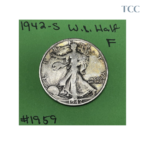 1942 S Walking Liberty Half Dollar 90% Silver