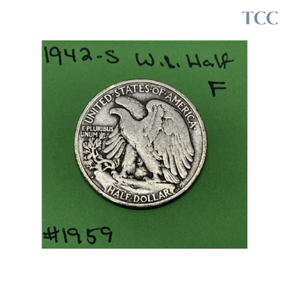 1942 S Walking Liberty Half Dollar 90% Silver