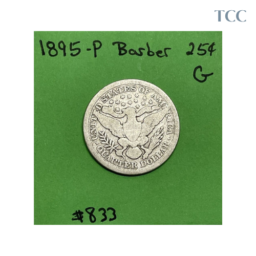 1895-P Barber Quarter Good 90% Silver