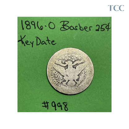 1896-O Barber Quarter Key Date