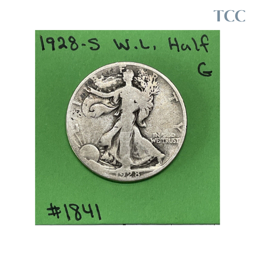 1928 S Walking Liberty Half Dollar Good (G) 90% Silver