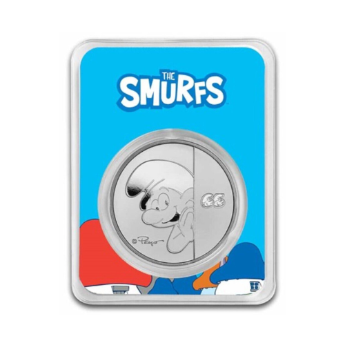 2023 $2 Niue Smurfs 1 oz .999 Fine Silver $2 Coin 65th Anniversary In TEP