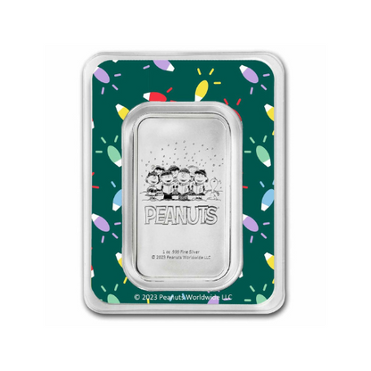 Peanuts® Snoopy Gingerbread House 1 oz Colorized Silver Bar