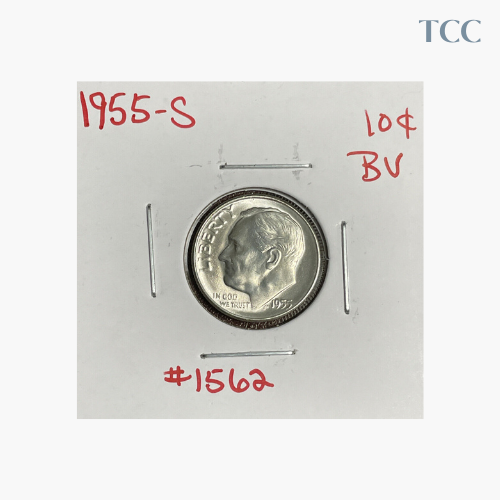 1955 S Roosevelt Dime BU Uncirculated Mint State 90% Silver