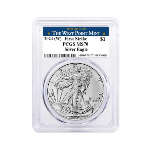 2024 (W) 1 oz Silver American Eagle PCGS MS 70 FS West Point