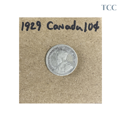 1929 Canada 10 Cents Silver Dime