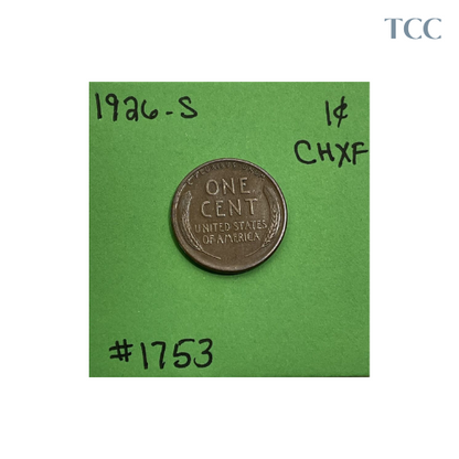 1926 S Lincoln Wheat Cent Extra Fine (CHXF)